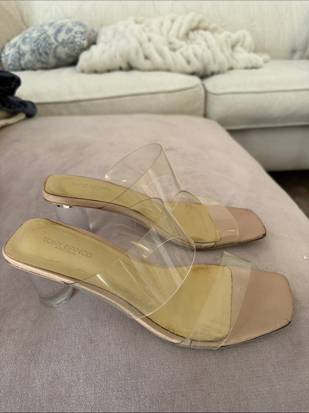 Tony Bianco Clear-Strap block Heels
